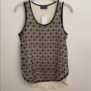 ASTR Cream and Black Patterned Tank